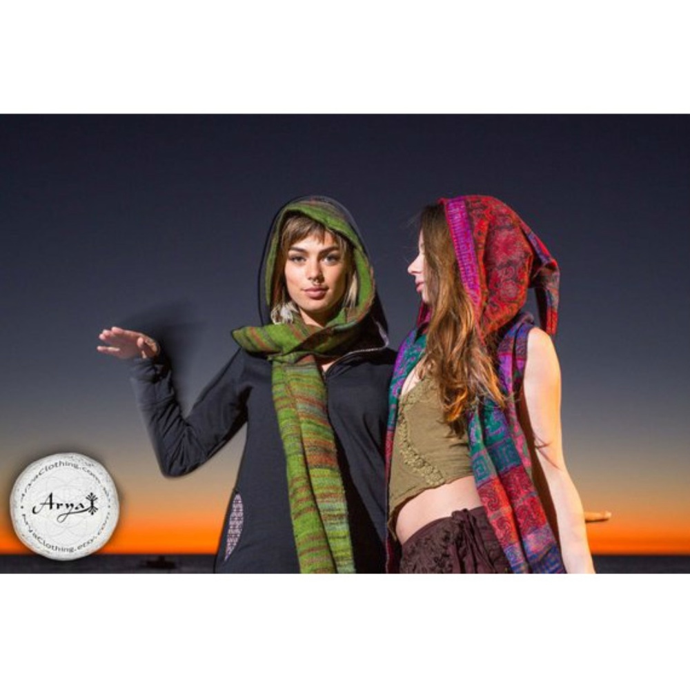 Hoodie Scarf Festival Clothing Hooded Cowl Gypsy